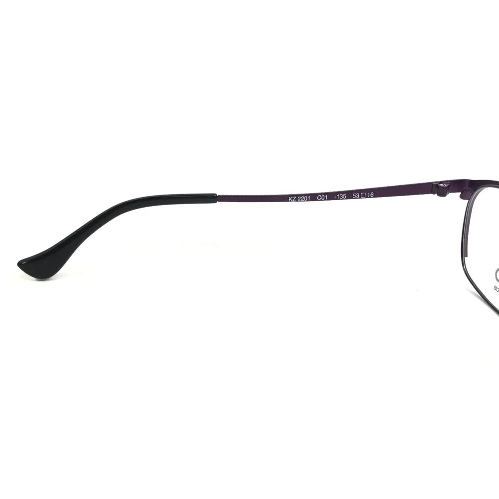 Kenzo Eyeglasses Frames KZ2201 C01 Ruthenium Gray Purple Cat Eye 53-16-135